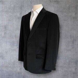 STATEMENTS Men's 46R Black Corduroy Cotton Blazer Sport Coat Two-Button Jacket